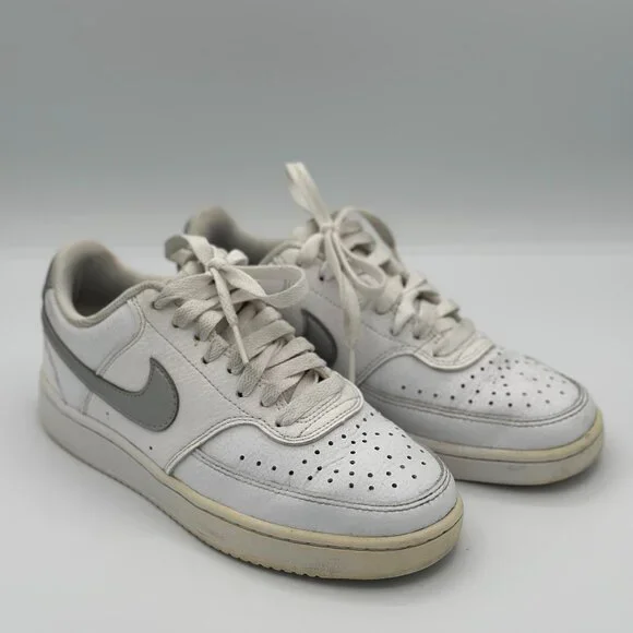 Nike Court Vision Low – White/Silver – Women’s Size 5.5 - Picture 1 of 7